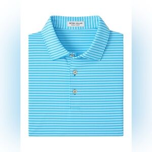 PETER MILLAR HERITAGE PERFORMANCE JERSEY POLO GOLF SHIRT BLUE XL NWT